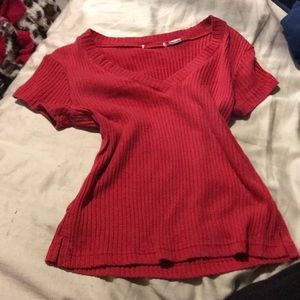 Red rubbed t shirt